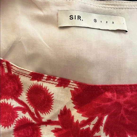 SIR the label Red and White Asymmetrical Floral Dress - Picture 4 of 4